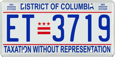 DC license plate ET3719