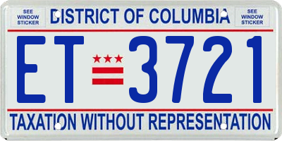 DC license plate ET3721
