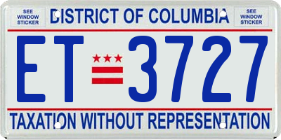 DC license plate ET3727
