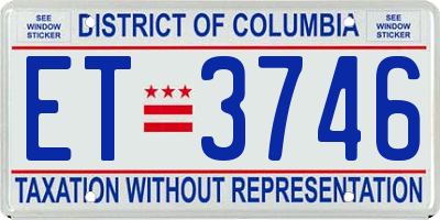 DC license plate ET3746