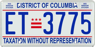DC license plate ET3775