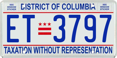 DC license plate ET3797