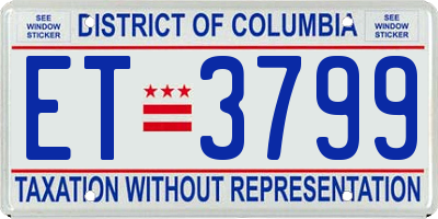 DC license plate ET3799