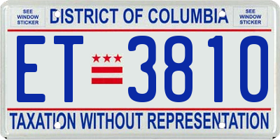 DC license plate ET3810