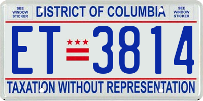 DC license plate ET3814