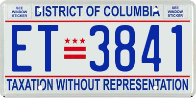 DC license plate ET3841