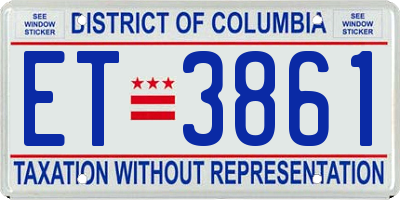 DC license plate ET3861