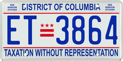 DC license plate ET3864