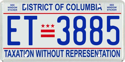 DC license plate ET3885