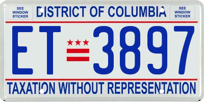 DC license plate ET3897