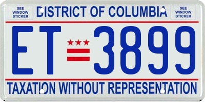 DC license plate ET3899