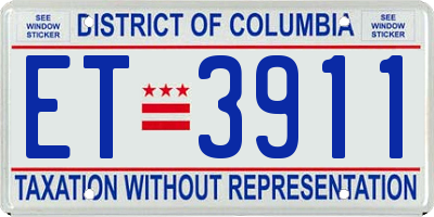 DC license plate ET3911