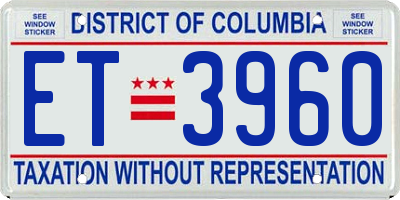 DC license plate ET3960