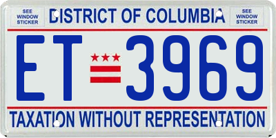 DC license plate ET3969