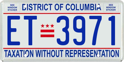 DC license plate ET3971