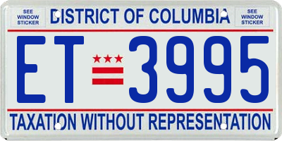 DC license plate ET3995