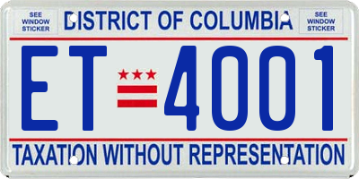 DC license plate ET4001