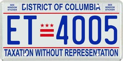 DC license plate ET4005