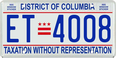 DC license plate ET4008