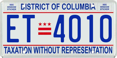 DC license plate ET4010