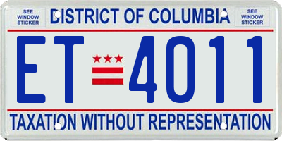DC license plate ET4011