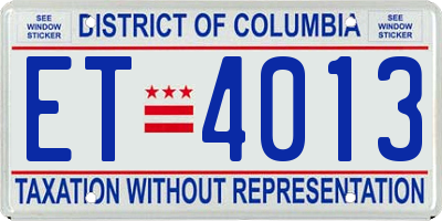DC license plate ET4013