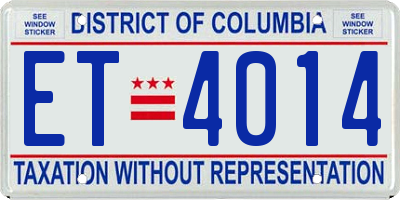 DC license plate ET4014