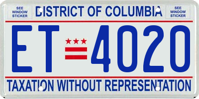 DC license plate ET4020