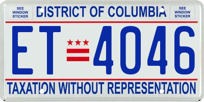 DC license plate ET4046