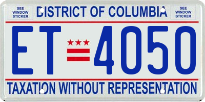 DC license plate ET4050