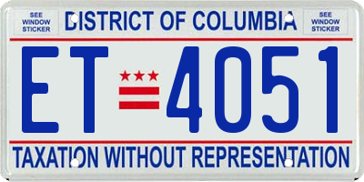 DC license plate ET4051