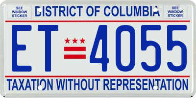 DC license plate ET4055