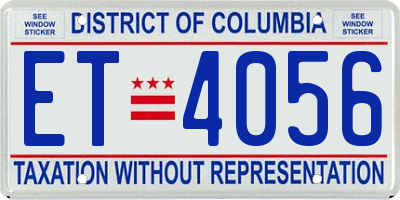 DC license plate ET4056