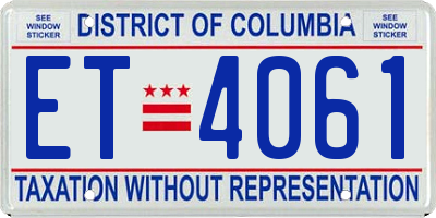 DC license plate ET4061
