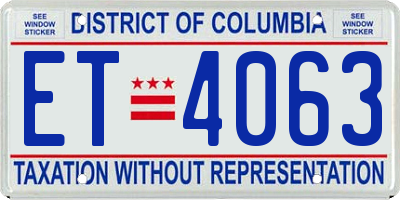 DC license plate ET4063