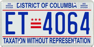 DC license plate ET4064