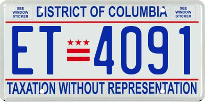 DC license plate ET4091