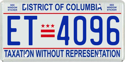 DC license plate ET4096
