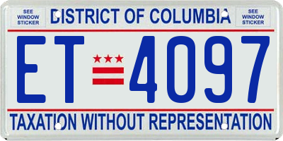 DC license plate ET4097