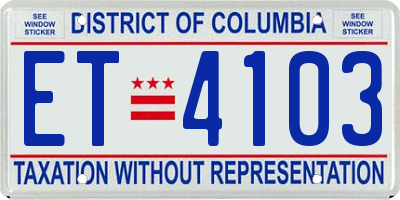 DC license plate ET4103