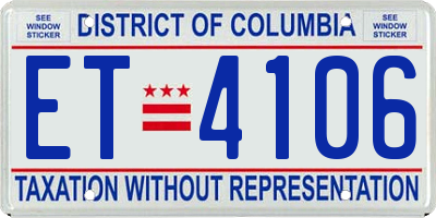 DC license plate ET4106