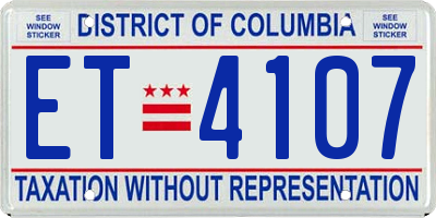 DC license plate ET4107