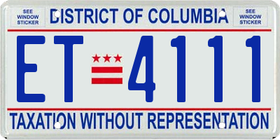 DC license plate ET4111