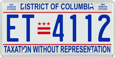 DC license plate ET4112