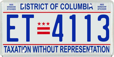 DC license plate ET4113