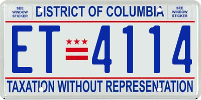DC license plate ET4114