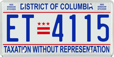 DC license plate ET4115