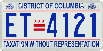 DC license plate ET4121