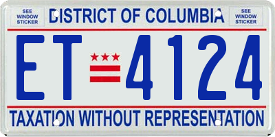 DC license plate ET4124