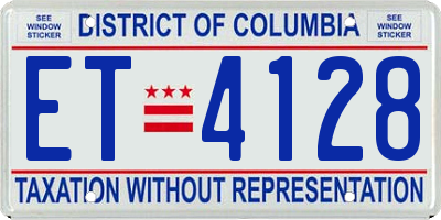 DC license plate ET4128